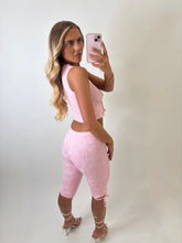 Load image into Gallery viewer, Pink Lexi Lace Capri Co-ord