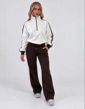 Load image into Gallery viewer, Chocolate Brown Harley Contrast Stripe Half Zip Tracksuit