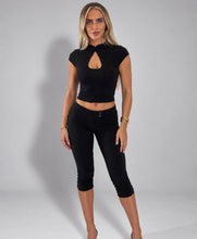 Load image into Gallery viewer, Black Michaela High Neck Top