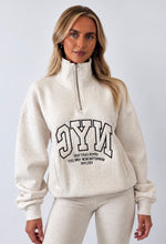 Load image into Gallery viewer, Grey NYC Half Zip Sweatshirt & Leggings Set