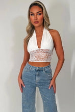 Load image into Gallery viewer, White Mya Halter-neck Top