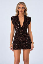 Load image into Gallery viewer, Brown Rachel Sequin Embellished Mini Dress