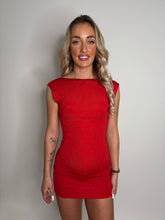 Load image into Gallery viewer, Red Scarlet Rhinestone Backless Mini Dress
