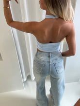 Load image into Gallery viewer, Denim Bow Jeans Wide Leg