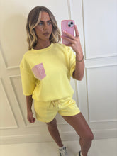 Load image into Gallery viewer, Yellow Lisa Rhinestone Pocket Co-ord