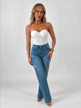 Load image into Gallery viewer, Light Blue Katie High Waisted Distressed Straight Leg Jeans