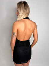 Load image into Gallery viewer, Black Harper Rhinestone Halterneck Mini Dress
