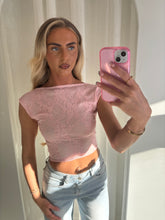 Load image into Gallery viewer, Pink Vikki Backless Lace Top