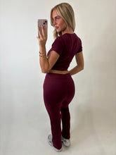 Load image into Gallery viewer, Burgundy Aisling Tie-Waist Trousers