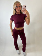 Load image into Gallery viewer, Burgundy Aisling Tie-Waist Trousers
