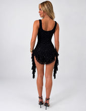 Load image into Gallery viewer, Black Masie Sparkle Ruffle Detail Playsuit