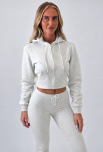 Load image into Gallery viewer, Light Grey Jessica Zip-Up Hoodie & Flared Jogger Co-Ord