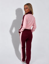 Load image into Gallery viewer, Pink & Burgundy Zoe Varsity Tracksuit