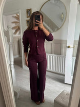Load image into Gallery viewer, Burgundy Dani Button Front Tailored Co-ord Set