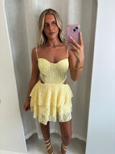 Load image into Gallery viewer, Yellow Nola Lace Mini Dress