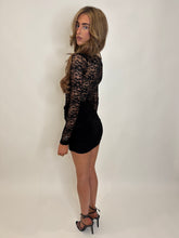 Load image into Gallery viewer, Black Lilly Long Sleeve Lace Dress