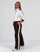 Load image into Gallery viewer, Chocolate Brown Harley Contrast Stripe Half Zip Tracksuit