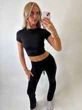Load image into Gallery viewer, Black Aisling Tie-Waist Trousers