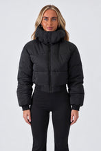 Load image into Gallery viewer, Black Lorna Cropped Puffer Jacket