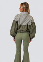 Load image into Gallery viewer, Green Layla Check Print Zip-Up Jacket