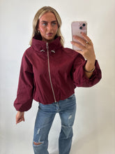 Load image into Gallery viewer, Wine Sandra High-Neck Jacket