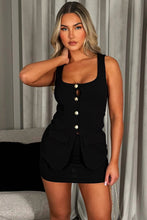 Load image into Gallery viewer, Black Holly Gold Button Co-ord