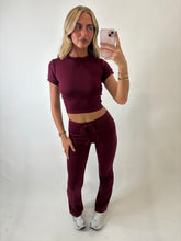 Load image into Gallery viewer, Burgundy Aisling Tie-Waist Trousers
