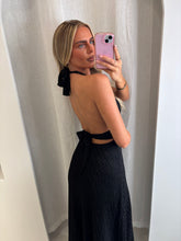 Load image into Gallery viewer, Black Una Halter Maxi Dress