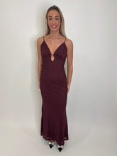 Load image into Gallery viewer, Wine Sienna Rhinestone Maxi Dress