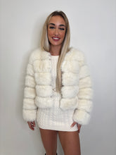 Load image into Gallery viewer, Cream Lila Faux Fur Jacket