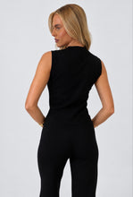 Load image into Gallery viewer, Black Sara Gold Button Tailored Knit Co-Ord Set