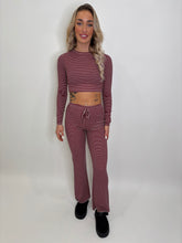 Load image into Gallery viewer, Wine Hannah Striped Co-ord