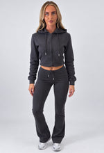 Load image into Gallery viewer, Charcoal Grey Jessica Zip-Up Hoodie & Flared Jogger Co-Ord