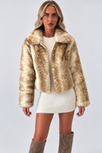 Load image into Gallery viewer, Cream & Tan Faux Fur Jacket