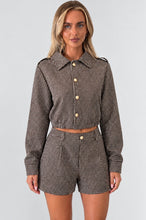 Load image into Gallery viewer, Chocolate Brown Carly Printed Shirt & Shorts Co-Ord Set