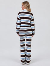Load image into Gallery viewer, Chocolate Brown & Baby Blue Kaitlin Striped Polo Lounge Set