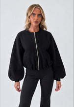 Load image into Gallery viewer, Black Masie Zip-Up Jacket