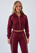Load image into Gallery viewer, Burgundy Contrast Pippa Hoodie & Jogger Co-Ord