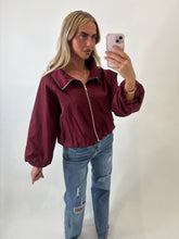 Load image into Gallery viewer, Wine Sandra High-Neck Jacket