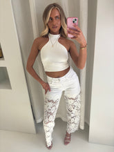 Load image into Gallery viewer, White Crochet Jeans