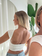 Load image into Gallery viewer, White Vikki Backless Lace Top