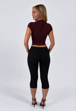 Load image into Gallery viewer, Wine Michaela Keyhole High-Neck Top