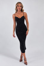 Load image into Gallery viewer, Black Lola Sparkle Bustier Midi Dress
