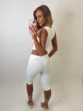 Load image into Gallery viewer, White Lexi Lace Capri Co-ord