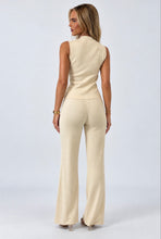Load image into Gallery viewer, Cream Sara Gold Button Tailored Knit Co-Ord Set