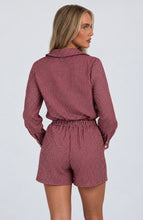 Load image into Gallery viewer, Burgundy Carly Printed Shirt & Shorts Co-Ord Set