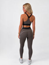 Load image into Gallery viewer, Brown Kate Contrast 3-Piece Piping Activewear Set