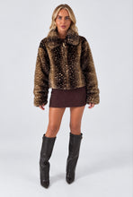 Load image into Gallery viewer, Brown Molly Faux Fur Jacket