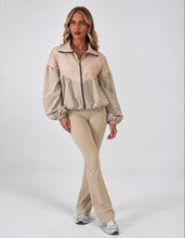Load image into Gallery viewer, Beige Layla Check Print Zip-Up Jacket