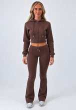 Load image into Gallery viewer, Brown Jessica Zip-Up Hoodie & Flared Jogger Co-Ord